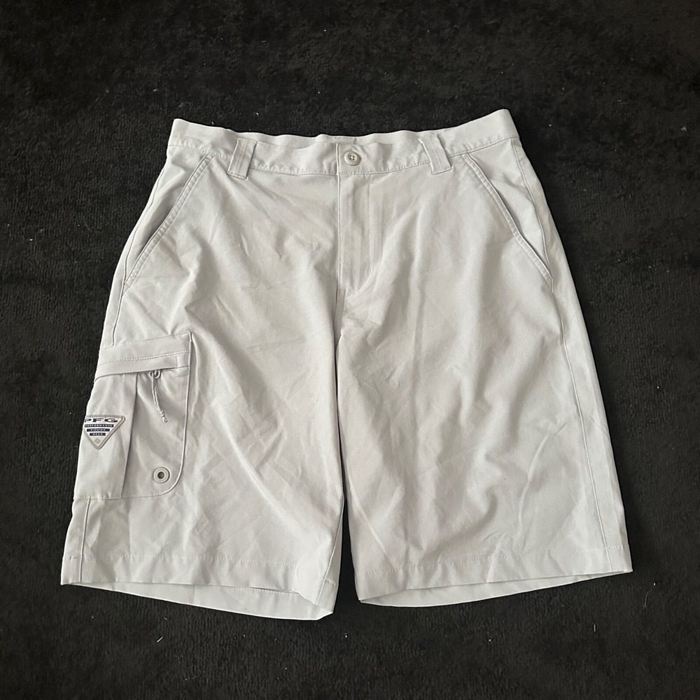 Columbia Shorts Mens 32 Blood and Guts III PFG Fishing Gray Stretch XM0695